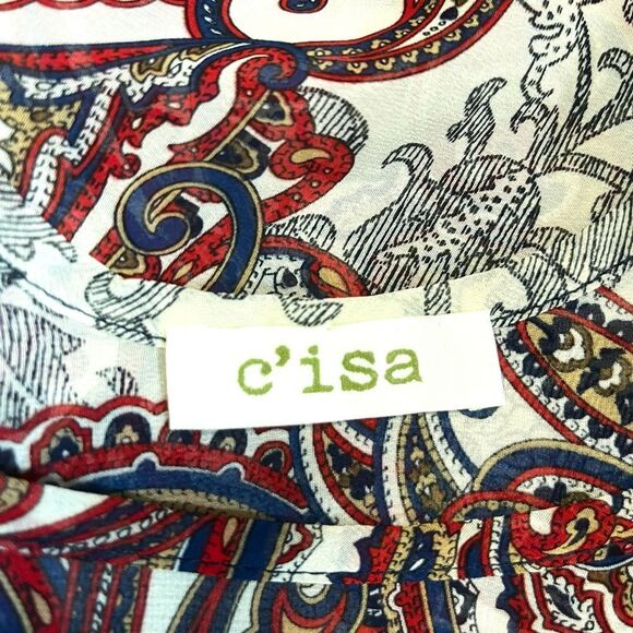 C’isa Women’s Multicolor Paisley Semi Sheer Poncho Cover Up Size OS - Picture 4 of 5